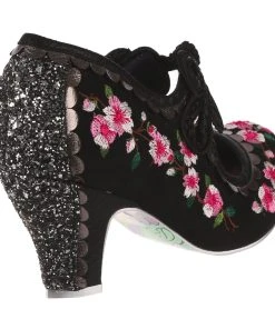 Irregular Choice Cherry Blossoming Black -mismatched shoes shop CherryBK6