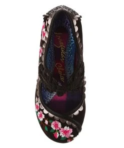 Irregular Choice Cherry Blossoming Black -mismatched shoes shop CherryBK7