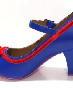 Cristofoli Autumnal Eileen Colbalt Blue With Red Ribbon 7 Cristofoli Autumnal Eileen Colbalt Blue With Red Ribbon -mismatched shoes shop EileenCB5