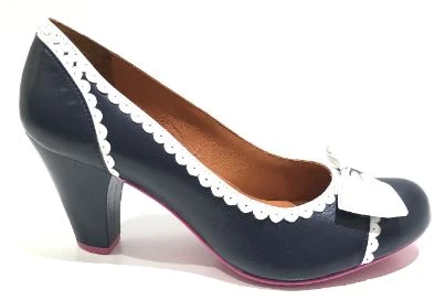 Cristofoli Emily Navy with White Trim Cristofoli Emily Navy With White Trim -mismatched shoes shop EmilyNB2