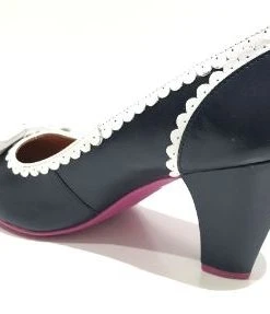 Cristofoli Emily Navy With White Trim 3 Cristofoli Emily Navy With White Trim -mismatched shoes shop EmilyNB5