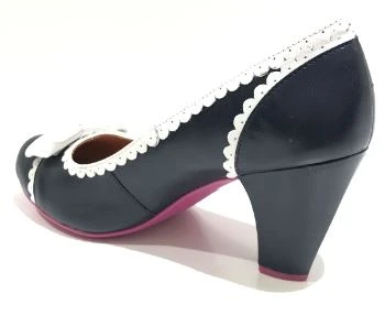 Cristofoli Emily Navy with White Trim Cristofoli Emily Navy With White Trim -mismatched shoes shop EmilyNB5