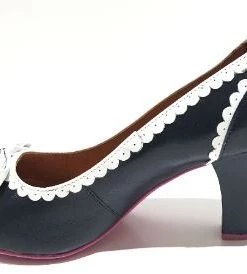 Cristofoli Emily Navy With White Trim 4 Cristofoli Emily Navy With White Trim -mismatched shoes shop EmilyNB6