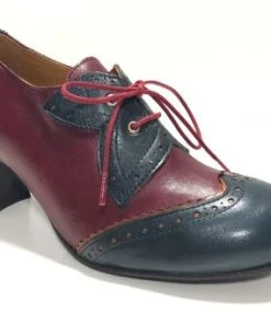 Rock N Dot Esme Burgandy With Blue Trim