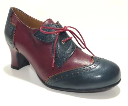 Rock N Dot Esme Burgandy With Blue Trim 1 Rock N Dot Esme Burgandy With Blue Trim