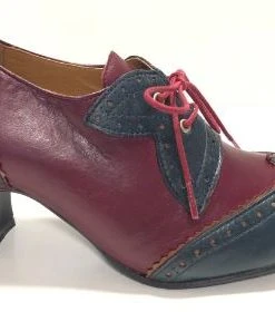 Alternative view of Rock N Dot Esme Burgandy With Blue Trim
