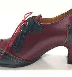 Rock N Dot Esme Burgandy With Blue Trim 6 Rock N Dot Esme Burgandy With Blue Trim -mismatched shoes shop EsmeBurg4