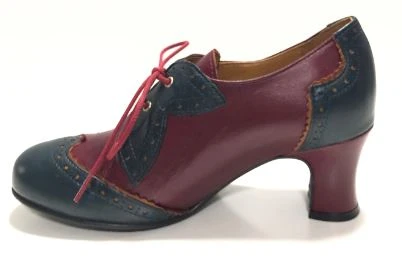 Rock N Dot Esme Burgandy With Blue Trim 3 Rock N Dot Esme Burgandy With Blue Trim - Image 3