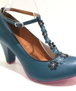 Cristofoli Lucille Petrol With Black Flowers