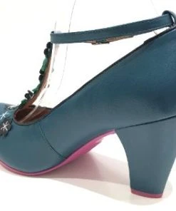 Cristofoli Lucille Petrol With Black Flowers 8 Cristofoli Lucille Petrol With Black Flowers -mismatched shoes shop LucillePT4