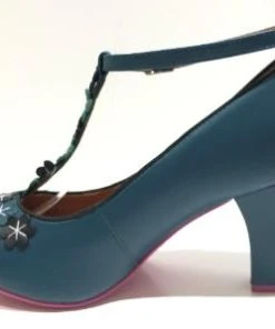 Cristofoli Lucille Petrol With Black Flowers 9 Cristofoli Lucille Petrol With Black Flowers -mismatched shoes shop LucillePT5