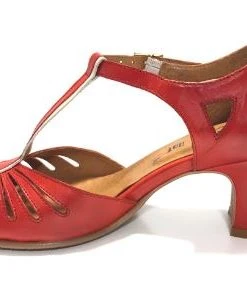 Rock N Dot Daphne Red With Rose Trim 7 Rock N Dot Daphne Red With Rose Trim -mismatched shoes shop PerugiaRed4